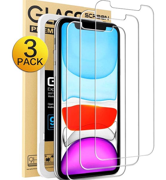 iPhone 11 screen protector Mkeke Compatible with iPhone XR Screen Protector, iPhone 11 Screen Protector, Tempered Glass Film for Apple iPhone XR & iPhone 11, 3-Pack Clear shop mart store online shopping Amazon products best website 