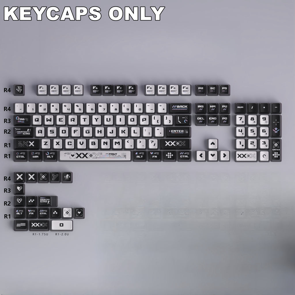 Premium 122-Key PBT Keycap Set for Mechanical Gaming Keyboards - OEM Profile, Dye-Subbed Legends, Compatible with All ANSI Layouts, Includes Puller & Box